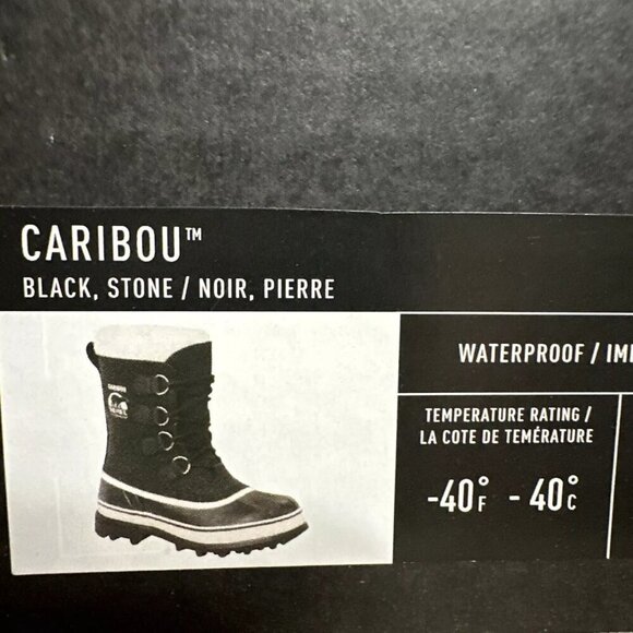 NWT - Sorel - CARIBOU Women's Black Waterproof Boot – Size 8 - Picture 3 of 3